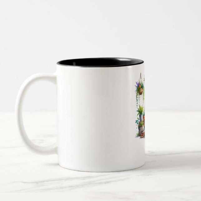 Reading lover girls custom Two-Tone coffee mug (Left)
