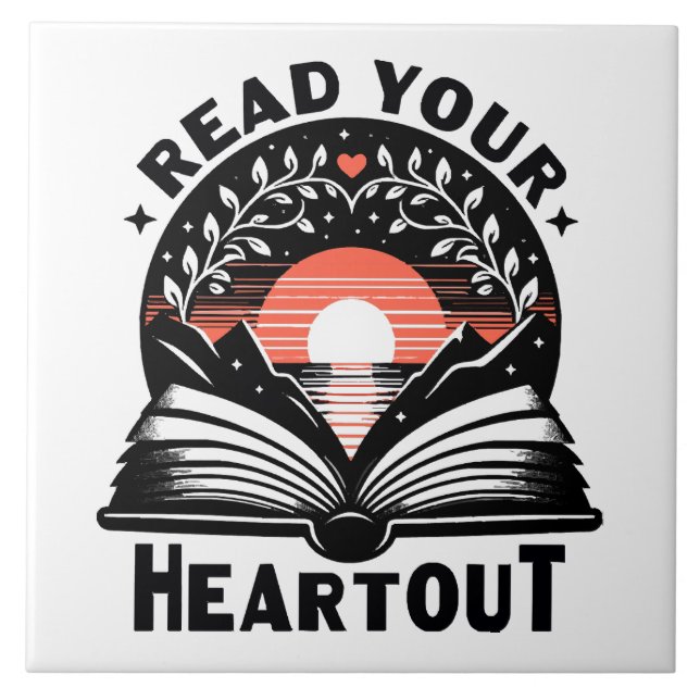Reading Lover Read Your Heart Out Book Nerd Tile (Front)