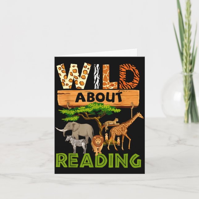 Reading lover wild reading reading books and card (Front)