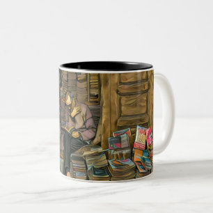 Reading Lovers Gift For Librarian Two-Tone Coffee Mug