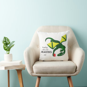 Reading makes Dragons real Throw Pillow