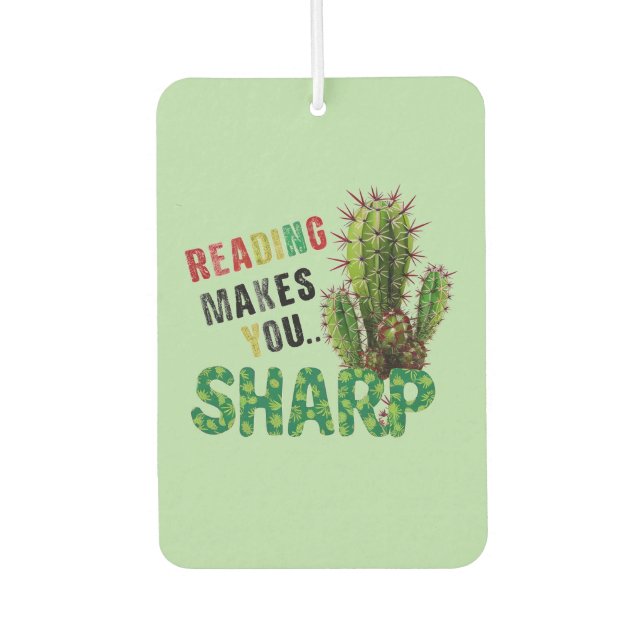 Reading Makes You Sharp Funny Book Reading Lovers  Air Freshener (Front)