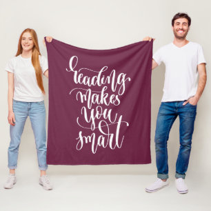 Reading Makes You Smart Fleece Blanket