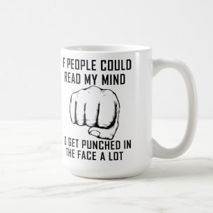 Reading Minds Punching Funny Mug