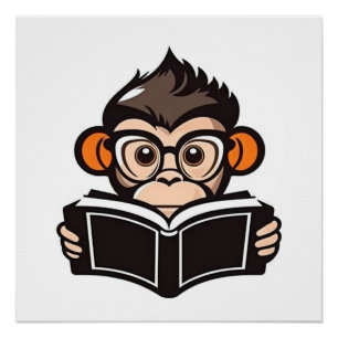 Reading Monkey Poster