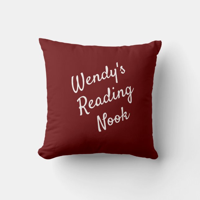 Reading Nook Cushion, Black & White Throw Pillow (Front)