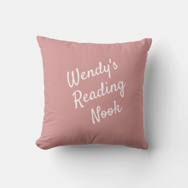 Reading Nook Cushion, Pretty Dusty Pink  Throw Pillow (Front)