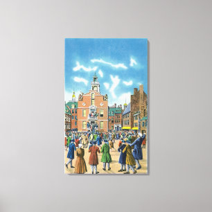 Reading of the Declaration of Independence Canvas Print