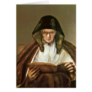 Reading Old Woman By Rembrandt Van Rijn