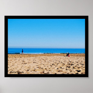 Reading on the Sandy Beach Poster