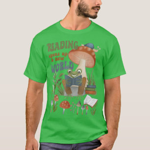 Reading Opens Up A New World frog book lover book T-Shirt