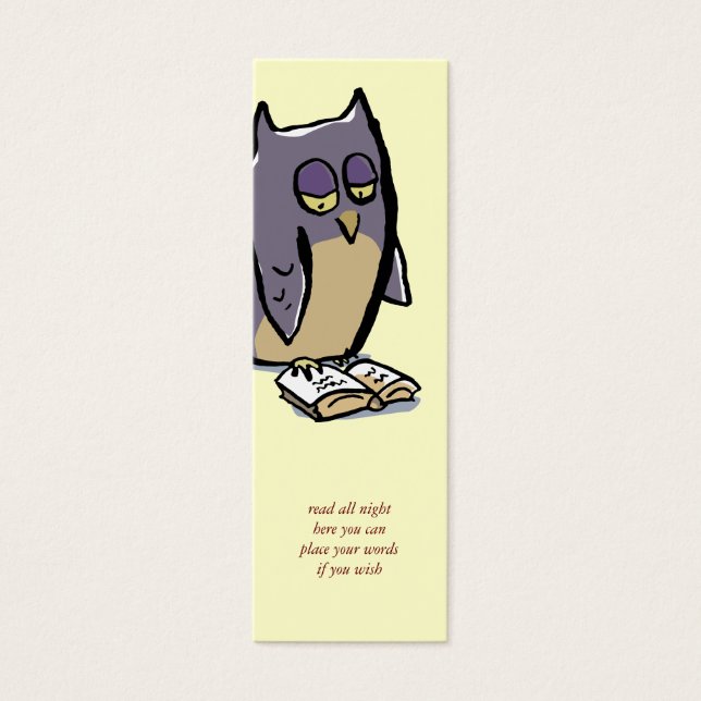 reading owls customizable bookmark (Front)