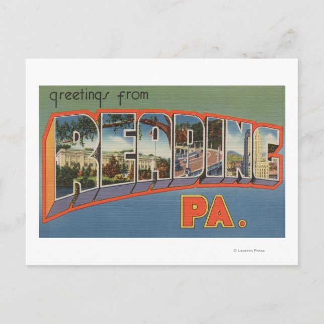 Reading, Pennsylvania - Large Letter Scenes Postcard (Front)