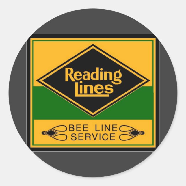 Reading Railroad, Bee Line Service Classic Round Sticker (Front)