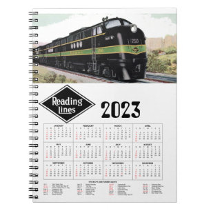 Reading railroad calendar notebook