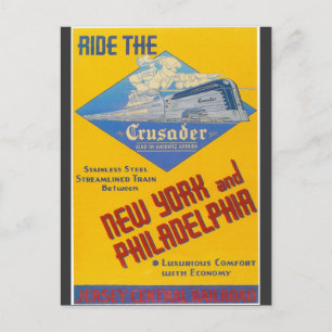 Reading Railroad Crusader Train 1937 Postcard