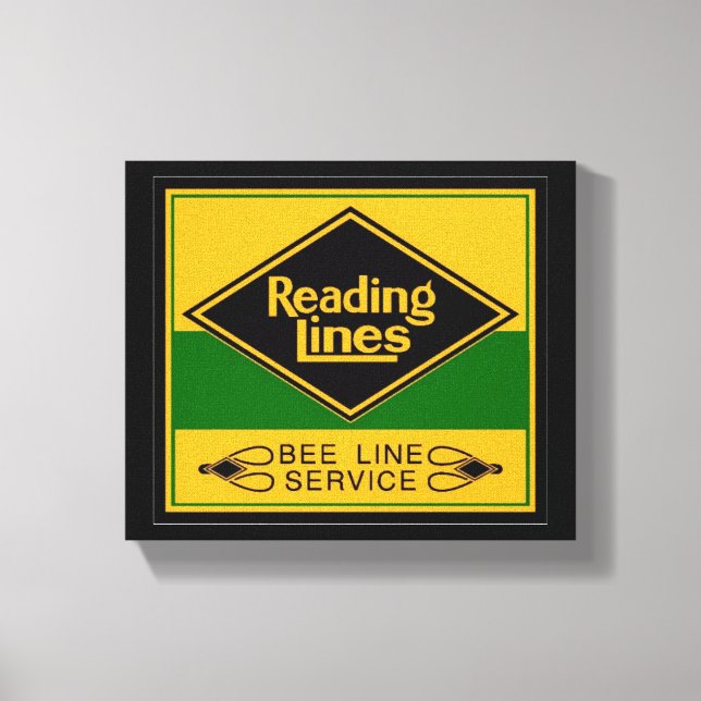 Reading Railroad Lines, Bee Line Service Canvas Print (Front)