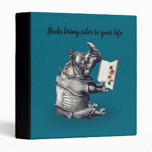 Reading Rhinoceros loves books Binder