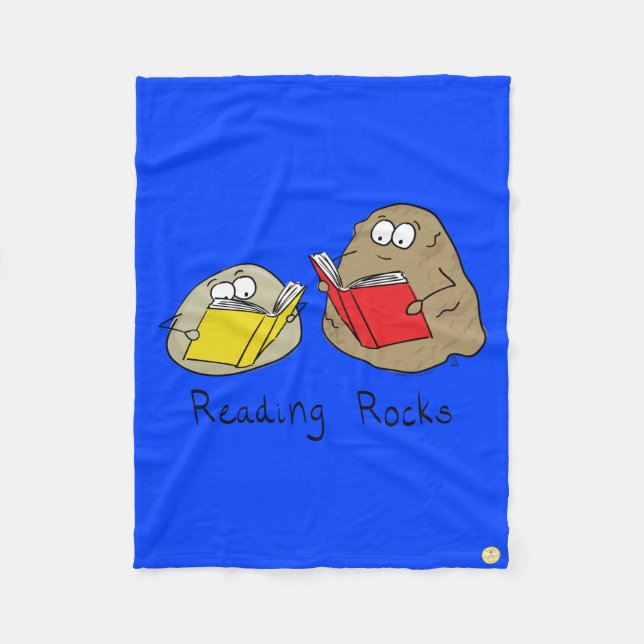 Reading Rocks Funny Kids Fleece Blanket (Front)
