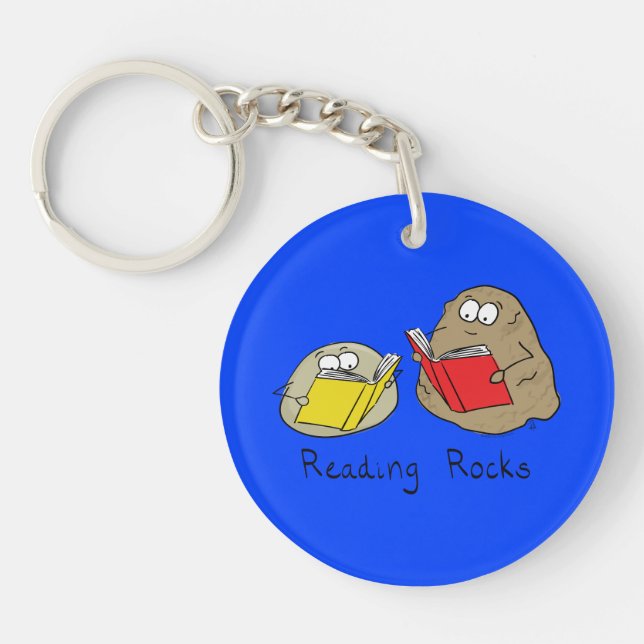 Reading Rocks Kids Cute Keychain (Front)