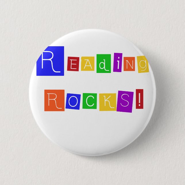 Reading Rocks Tshirts and Gifts 2 Inch Round Button (Front)