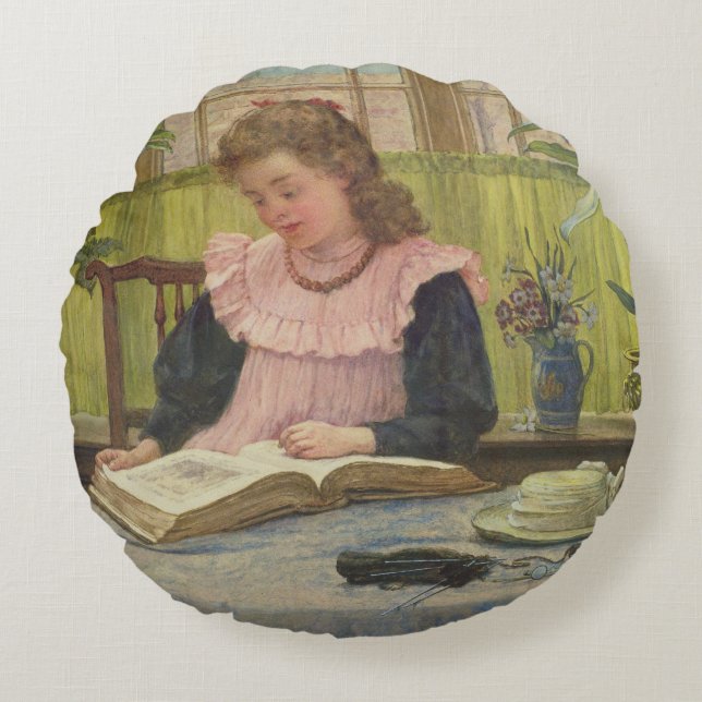 Reading Round Pillow (Front)