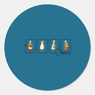 Reading silly goose book funny cute bookish classic round sticker