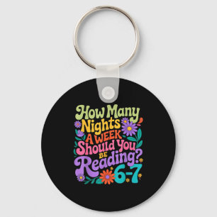 Reading Six Seven Meme Book Lover 67 Teacher 6 7 Keychain