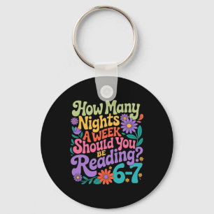 Reading Six Seven Meme Book Lover 67 Teacher 6 7 Keychain