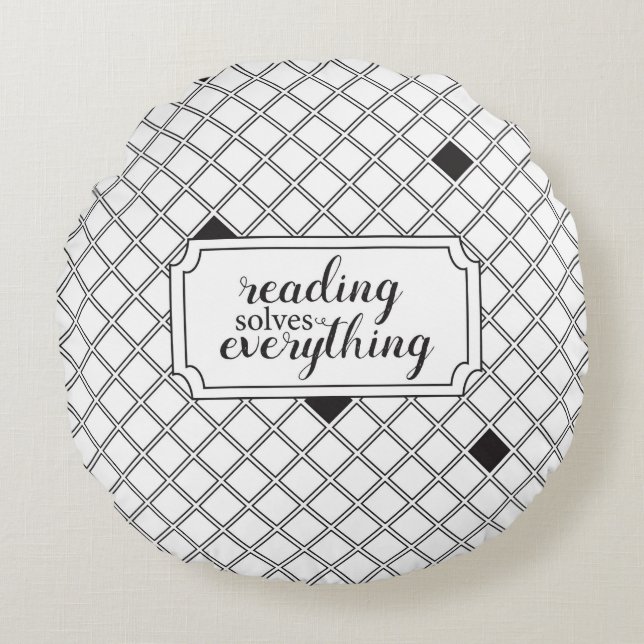 Reading Solves Everything Throw Pillow (Front)