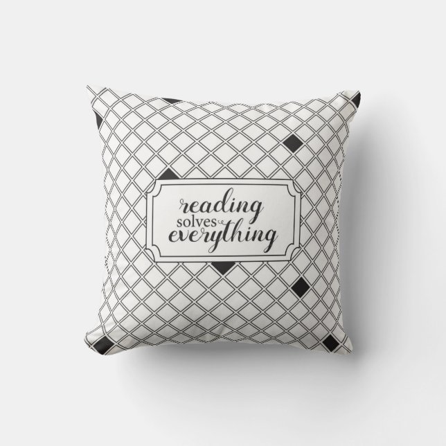 Reading Solves Everything Throw Pillow (Front)
