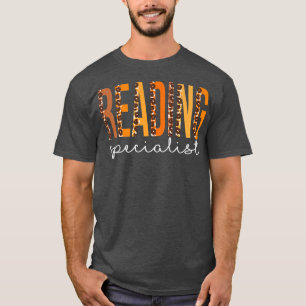 Reading Specialist leopard Cute Fall Autumn Thanks T-Shirt
