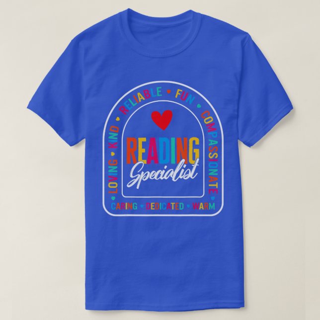 Reading Specialist Loving Kind Reliable Fun Compas T-Shirt (Design Front)