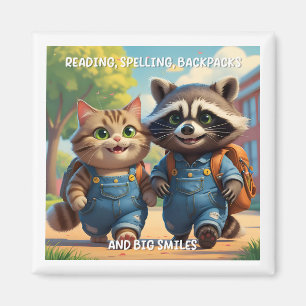 Reading, Spelling, Backpacks & Smiles Magnet