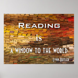 Reading Stack of Books Colourful Poster