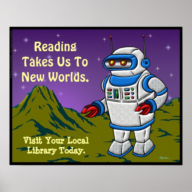 Reading Takes Us To New Worlds. Poster (Front)