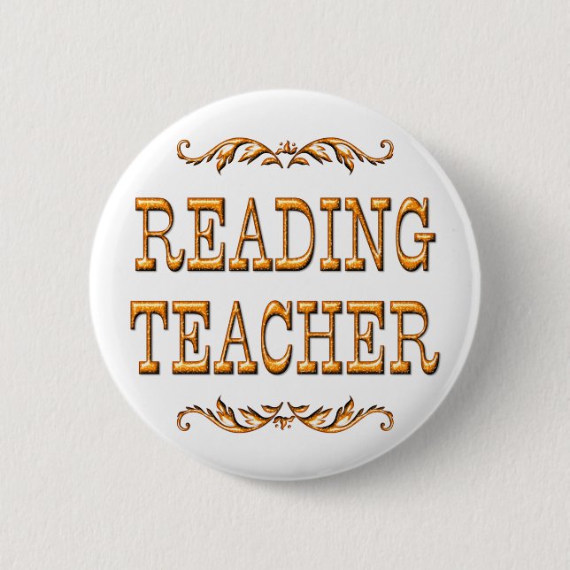 Reading Teacher 2 Inch Round Button (Front)
