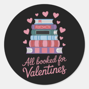 Reading Teacher All Booked for Valentine's Day Classic Round Sticker
