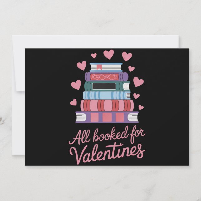 Reading Teacher All Booked for Valentine's Day Holiday Card (Front)