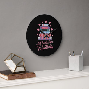 Reading Teacher All Booked for Valentine's Day Large Clock