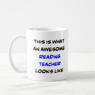reading teacher, awesome coffee mug