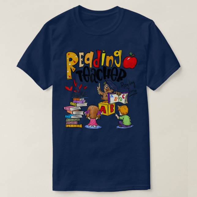 Reading Teacher Book Lover Funny Teacher Back To S T-Shirt (Design Front)