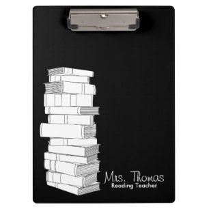 Reading Teacher Clipboard (Black & White)