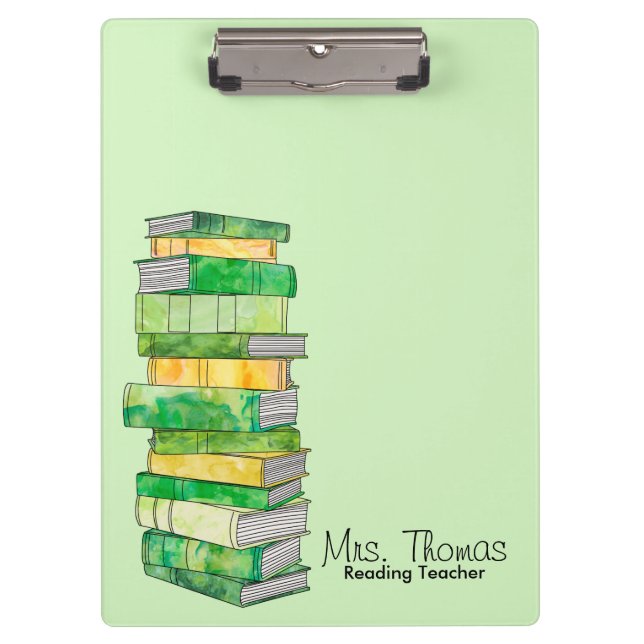 Reading Teacher Clipboard (Green) (Front)
