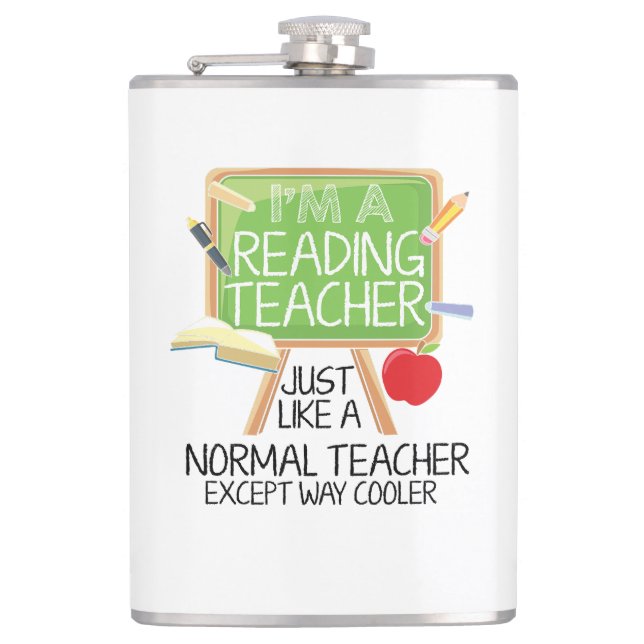 Reading Teacher  Hip Flask (Front)