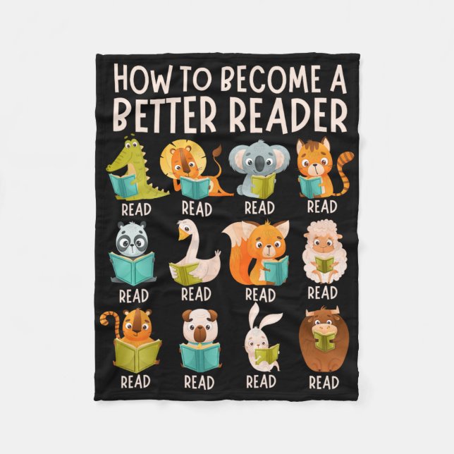 Reading Teacher How To Become A Better Reader Book Fleece Blanket (Front)