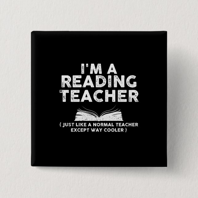 Reading Teacher - I'm A Reading Teacher 2 Inch Square Button (Front)