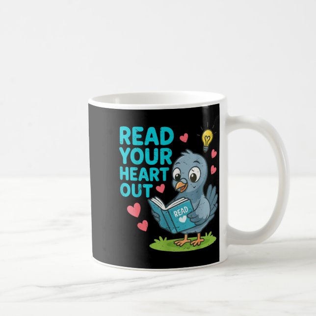 Reading Teacher Valentine Day Read Your Heart Out  Coffee Mug (Right)