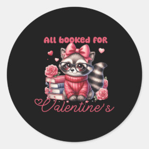 Reading Teacher Valentines Day All Booked For Vale Classic Round Sticker