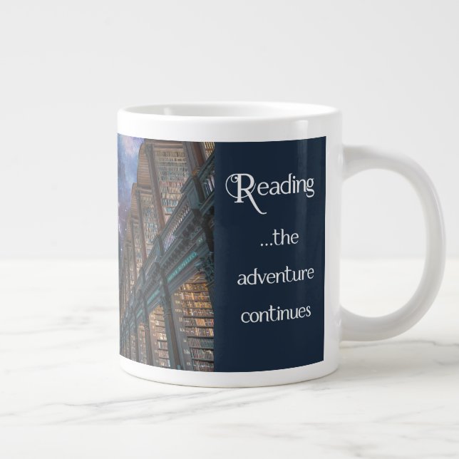 Reading, the adventure continues large coffee mug (Right)